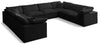 Plush Black Velvet Standard Cloud Modular Sectional