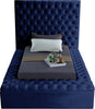 Bliss Navy Velvet Twin Bed (3 Boxes)