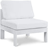 Nizuc White Waterproof Fabric Outdoor Patio Aluminum Armless Chair