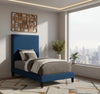 Harlie Navy Velvet Twin Bed