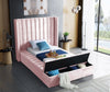 Kiki Pink Velvet Twin Bed (3 Boxes)