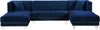 Moda Navy Velvet 3pc. Sectional
