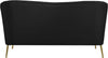 Hermosa Black Velvet Loveseat