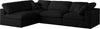 Plush Black Velvet Standard Cloud Modular Sectional