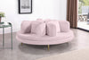 Circlet PInk Velvet Round Sofa Settee