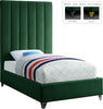 Via Green Velvet Twin Bed
