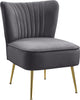 Tess Grey Velvet Accent Chair