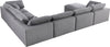 Serene Grey Linen Fabric Deluxe Cloud Modular Sectional