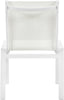 Nizuc White Mesh Waterproof Fabric Outdoor Patio Aluminum Mesh Dining Chair
