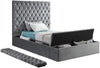 Bliss Grey Velvet Twin Bed (3 Boxes)