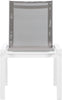 Nizuc Grey Mesh Waterproof Fabric Outdoor Patio Aluminum Mesh Dining Chair