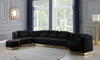 Marquis Black Velvet Ottoman