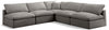 Plush Grey Velvet Standard Cloud Modular Sectional