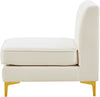 Alina Cream Velvet Armless Chair