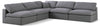Serene Grey Linen Fabric Deluxe Cloud Modular Sectional