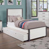 PRIAM Full & Twin Bed, White/Gray, Pink, Chrome, & Yellow