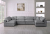 Serene Grey Linen Fabric Deluxe Cloud Modular Sectional