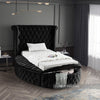 Luxus Black Velvet Twin Bed (3 Boxes)