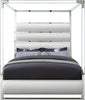 Encore White Faux Leather King Bed (4 Boxes)