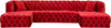 Coco Red Velvet 3pc. Sectional (3 Boxes)
