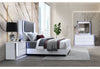 Ylime Smooth White Bed with LED Fully Slatted