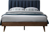 Vance Navy Linen Fabric King Bed (3 Boxes)
