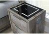 Callie Brown Nightstand with Wc Platform and LED Speaker