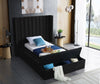 Kiki Black Velvet Twin Bed (3 Boxes)