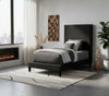 Harlie Black Velvet Twin Bed