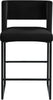 Caleb Black Velvet Counter Stool