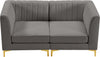 Alina Grey Velvet Modular Sofa