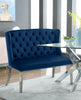 Suri Navy Velvet Settee Bench
