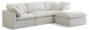 Plush Cream Velvet Standard Cloud Modular Sectional