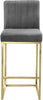 Giselle Grey Velvet Stool