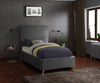 Jasmine Grey Velvet Twin Bed