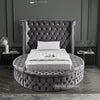 Luxus Grey Velvet Twin Bed (3 Boxes)