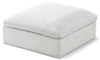 Serene Cream Linen Fabric Deluxe Cloud Ottoman