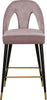 Akoya Pink Velvet Stool