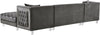 Moda Grey Velvet 3pc. Sectional