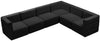 Quincy Black Velvet Modular Sectional