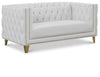 Michelle White Faux Leather Loveseat