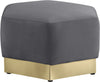 Marquis Grey Velvet Ottoman