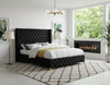 Savan Black Velvet King Bed