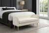 Audrey Cream Velvet Bench