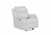 U6026 Blanche White Glider Recliner with LED