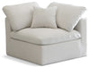 Plush Cream Velvet Standard Cloud Modular Corner Chair