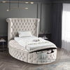Luxus Cream Velvet Twin Bed (3 Boxes)