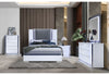 Ylime Smooth White Nightstand with LED
