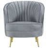 Sophia Upholstered Vertical Channel Tufted Chair Blue
