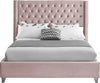 Aiden Pink Velvet Full Bed